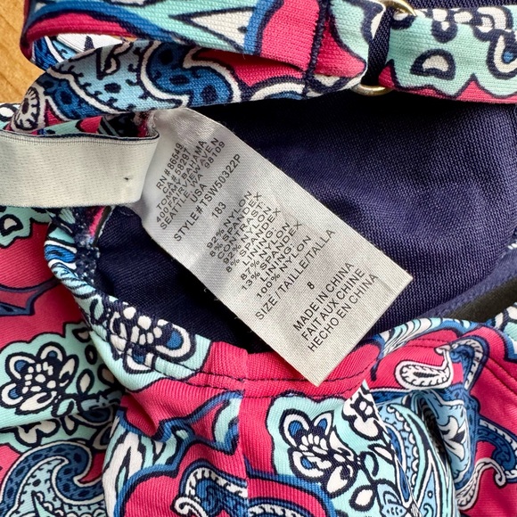 Tommy Bahama One-Piece Swimsuit Size 8 Paisley Print Lace-Up Front - Picture 8 of 8